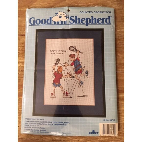 Good Shepherd Cross Stitch Kit Racquetball Shuffle Funny DMC 83713 8" x 10" - Picture 1 of 5